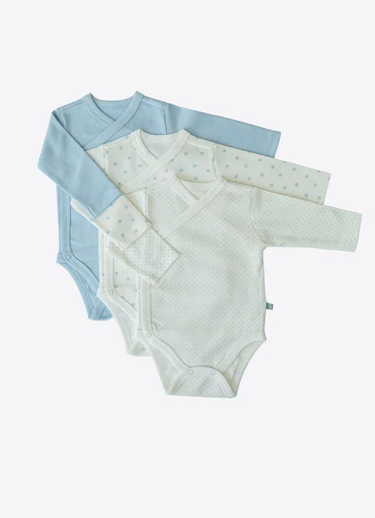 Organic New Dreams Wrapover Bodysuits 3-Pack