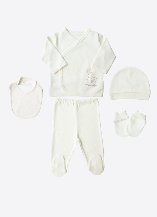 Organisk nytt Basic 5-delt bodysuit sett - EKRU