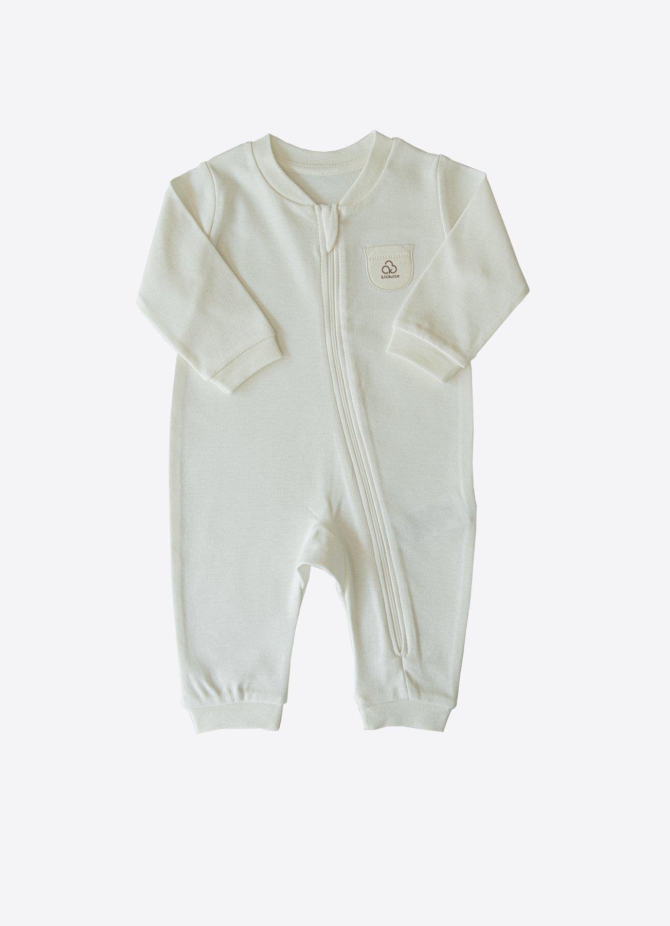 Økologisk ny Basic Jumpsuit med glidelås - EKRU